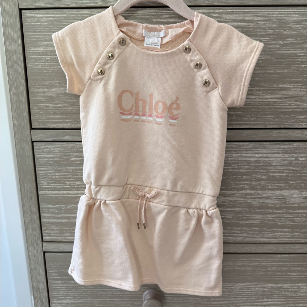 Chloé Kids Light Pink Short Sleeve Dress
